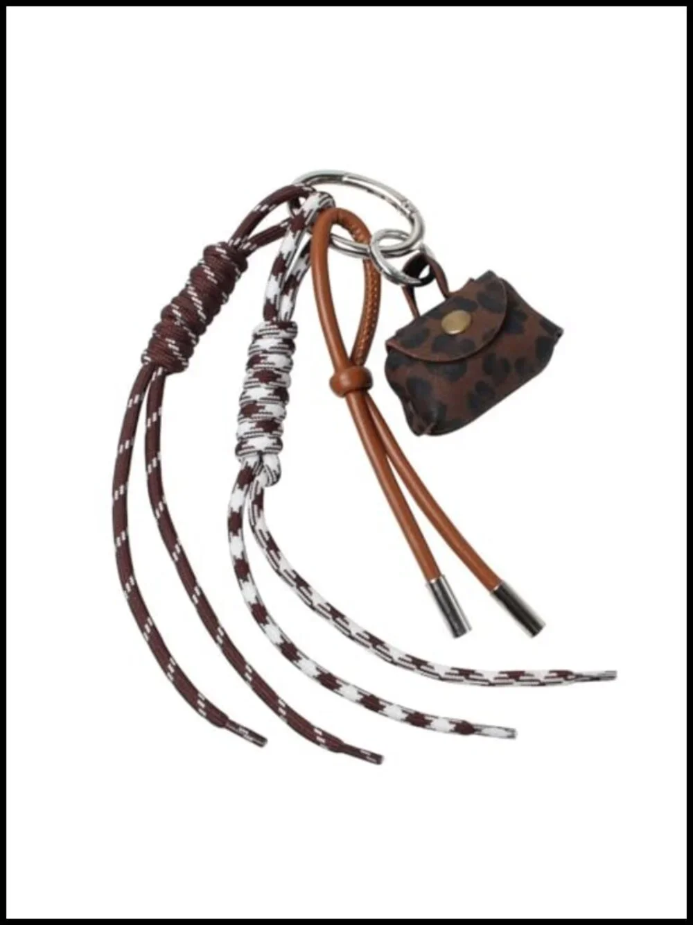 Bag Chain Charm Keychain Faux Leather Coin Purse Metal Split Ring Handbag